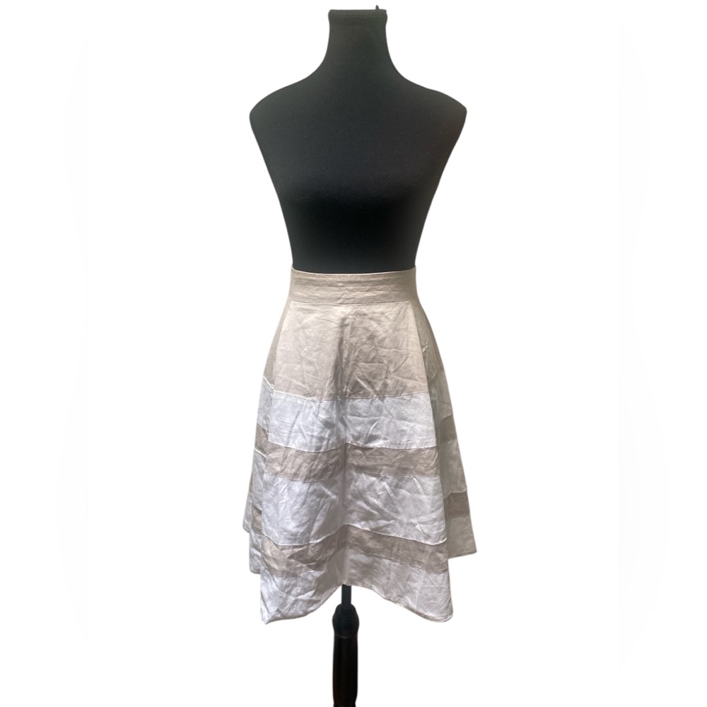 Amanda & Chelsea Two-tone Striped Midi Skirt 14 GUC